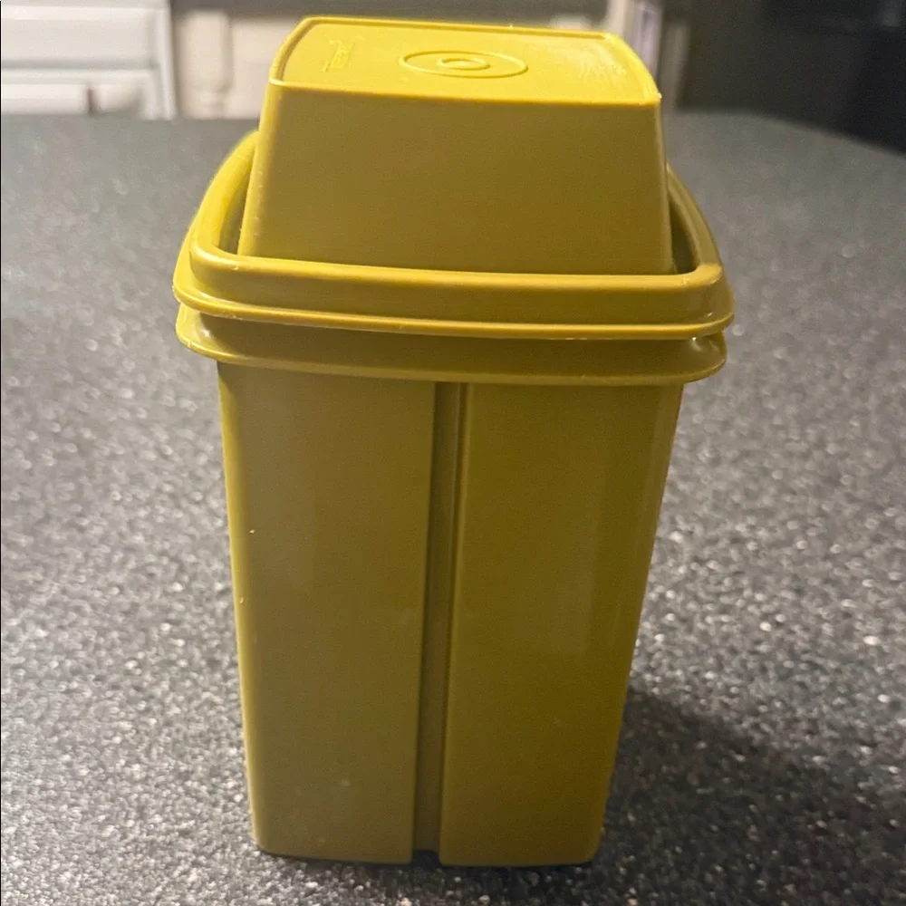 Vintage Tupperware Avocado Green pickle keeper 3pc Square Lid 1970s - Picture 4 of 6